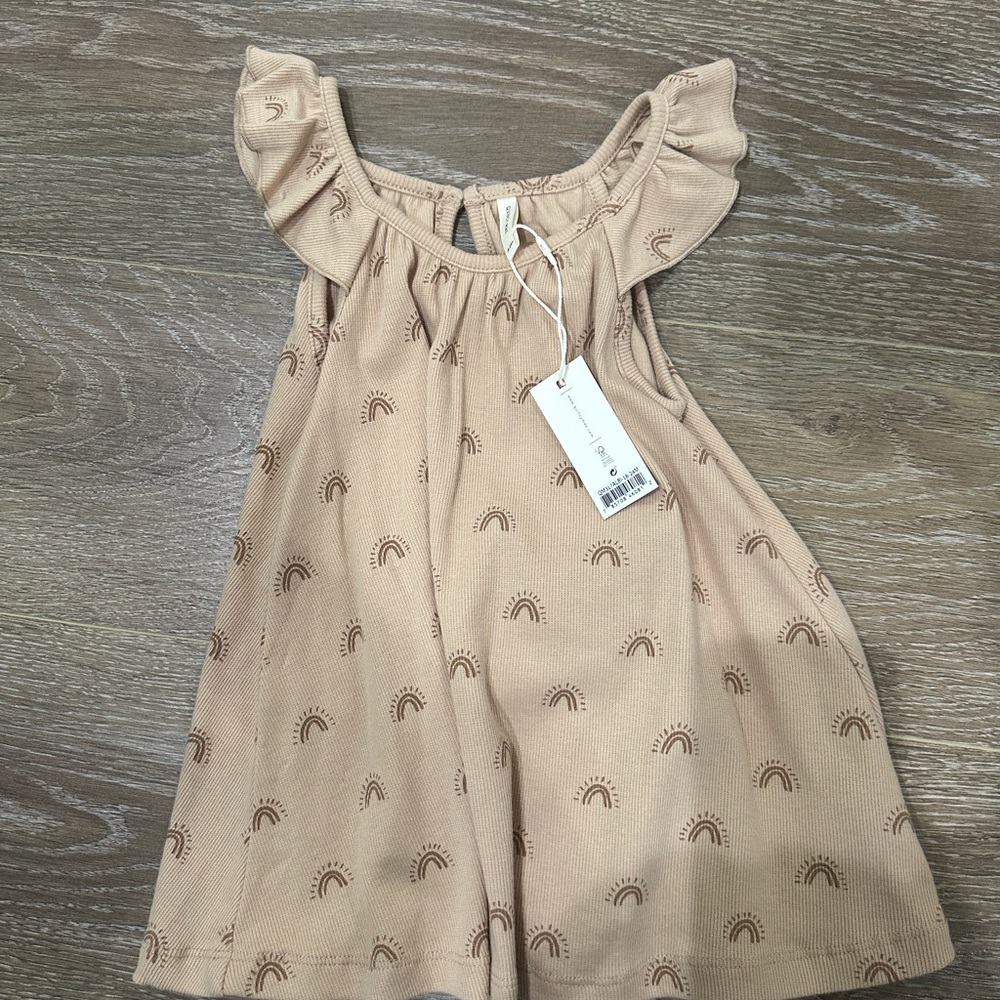NWTQuincy Mae Tan Rainbow Dress